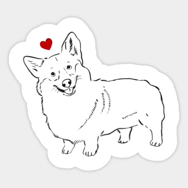 Corgi Lover, Cute Corgi, Corgi with Heart Sticker by sockdogs